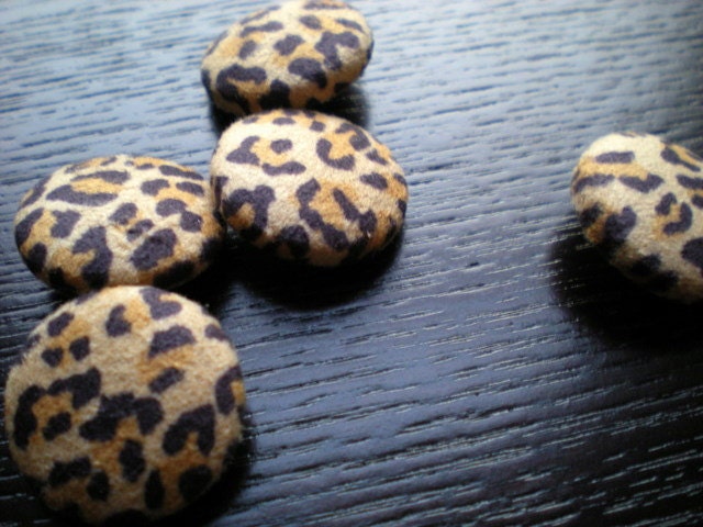 Handmade Leopard Print Faux Suede Fabric Covered Buttons