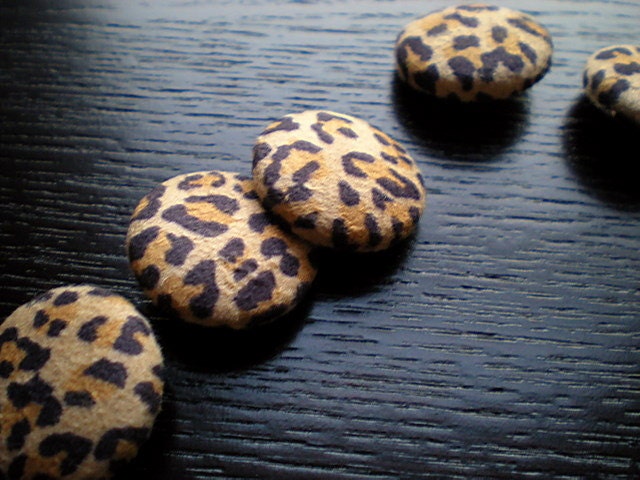 Handmade Leopard Print Faux Suede Fabric Covered Buttons