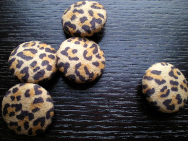 Handmade Leopard Print Faux Suede Fabric Covered Buttons