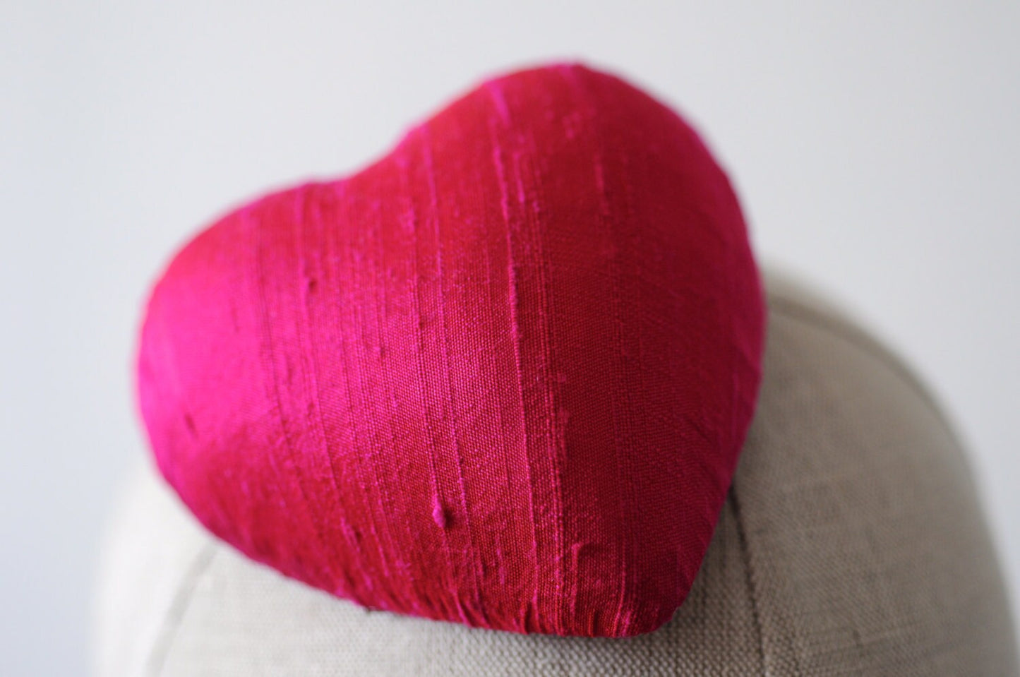 Mini Hot Pink Silk Heart Cocktail Hat Millinery Fascinator