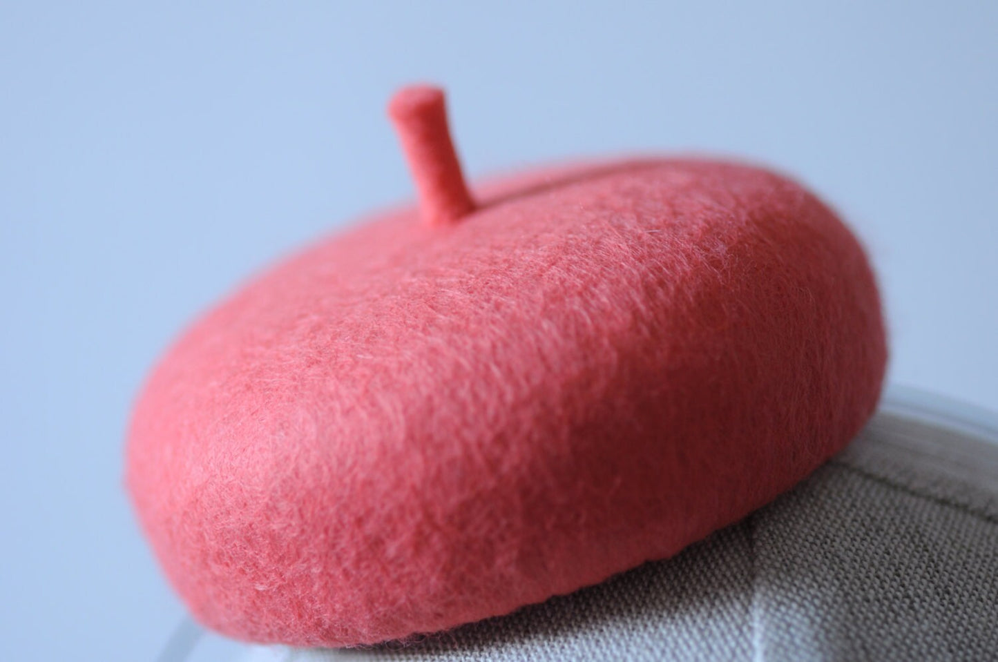 Mini Salmon Pink French Beret Cocktail Hat Fascinator